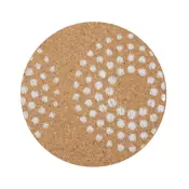 cork table mat white dots